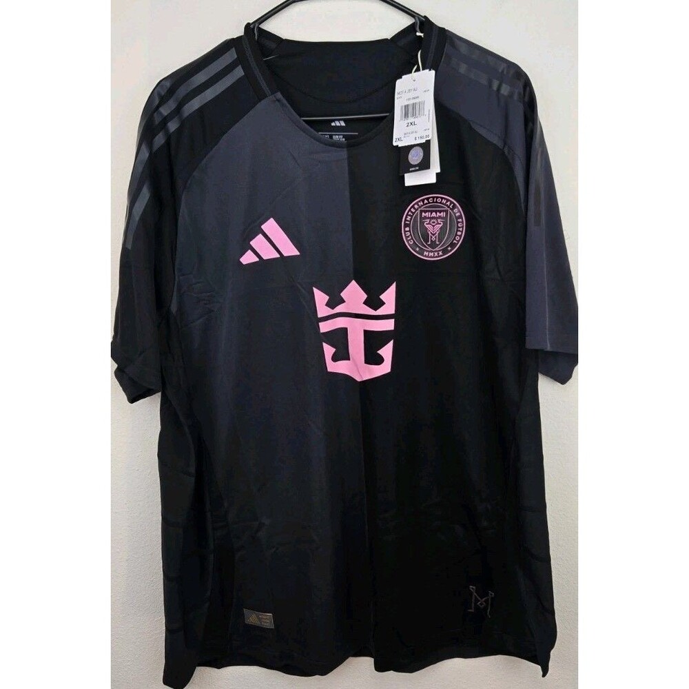 Adidas Inter Miami Men's Authentic Away Jersey MLS 2025-26 Season Sz 2XL Black